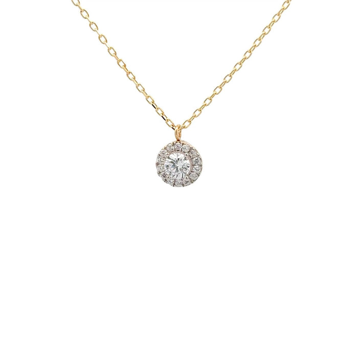 Halskette mit Anhänger Weiß | 585/- GG | HK005