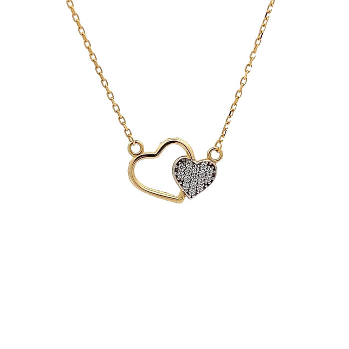 Double Heart Circ. Necklace