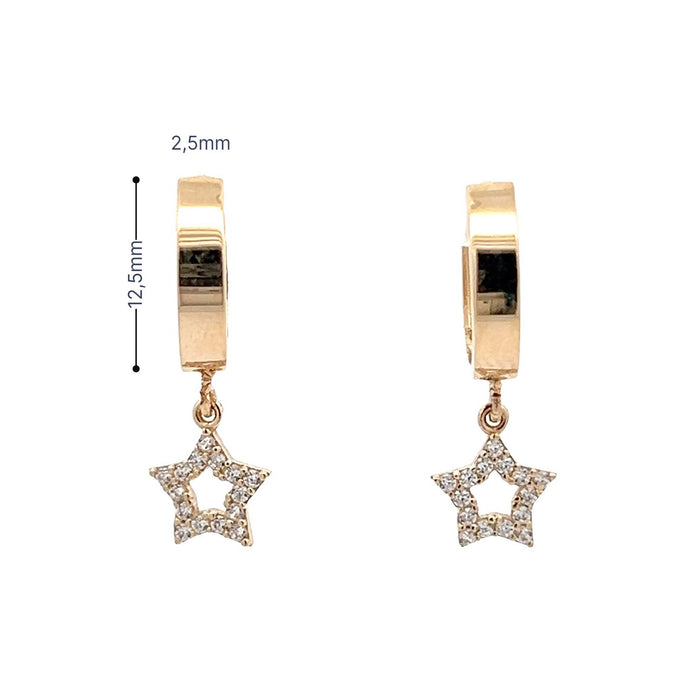 Creole mit Anhänger Stern Zirk. (585/-) CRA001 neu