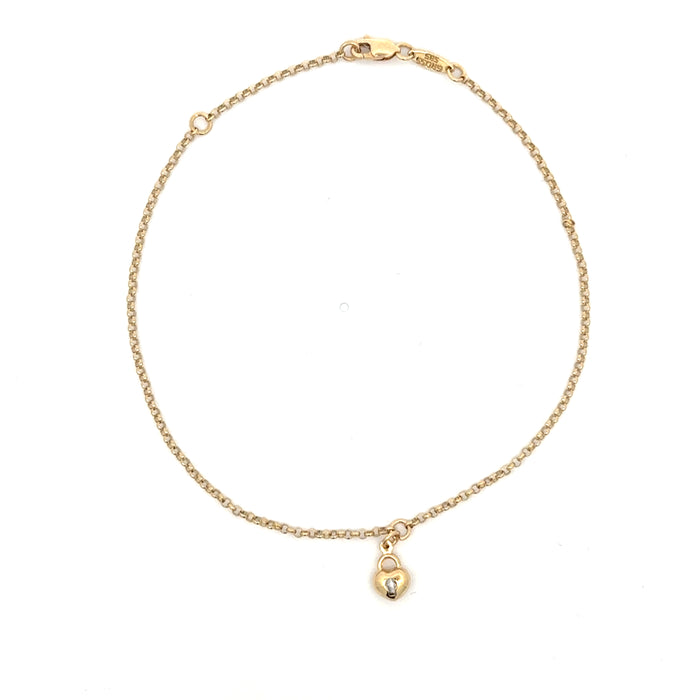 Fußkette 585/- GG | 22+3cm | Zirkonia | Erbskette | FK004