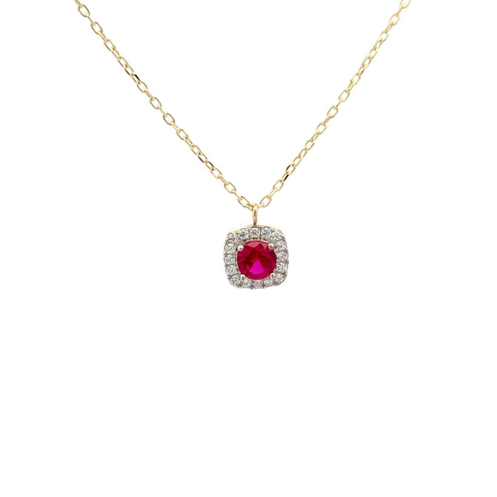 Halskette mit Anhänger Rot | 585/- GG | HK006