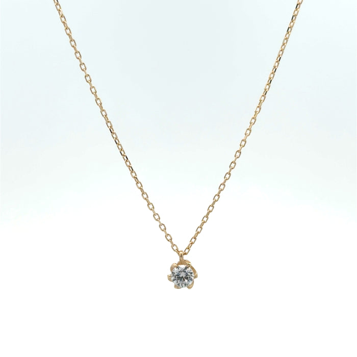 Halskette mit Anhänger 6er Krappe Zirk. Weiß | 585/- GG | HK013