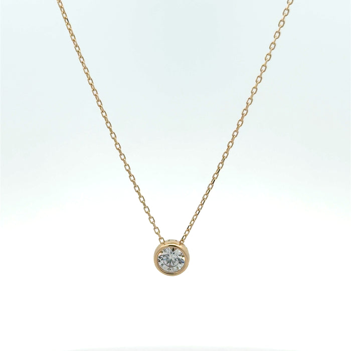 Halskette mit Anhänger Zarge Zirk. Weiß | 585/- GG | HK015