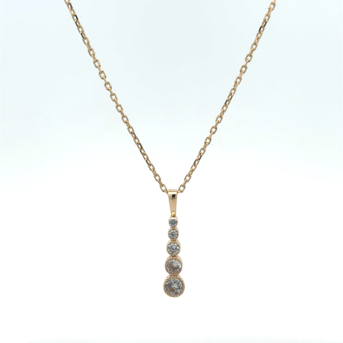 Halskette mit Anhänger Zirk. Weiß | 585/- GG | HK016