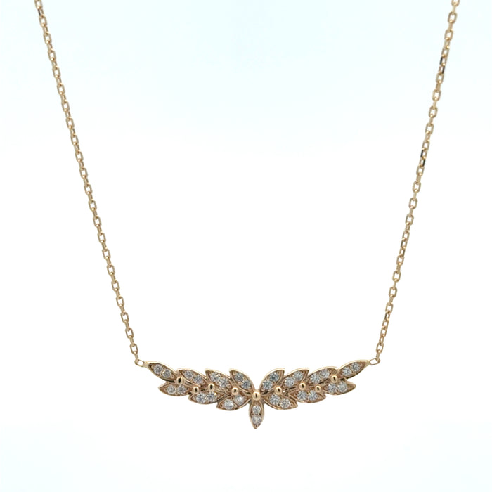 Halskette mit Anhänger Zirk. Weiß | 585/- GG | HK017