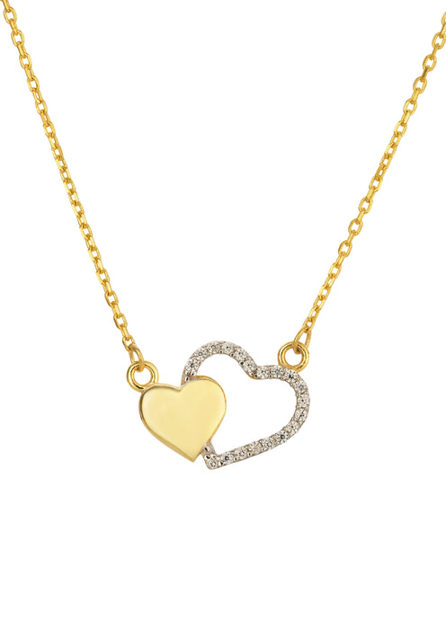 Doppelherz Zirk. Halskette NJH-3