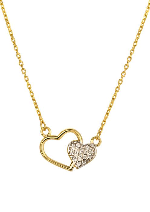 Doppelherz Zirk. Halskette NJH-3