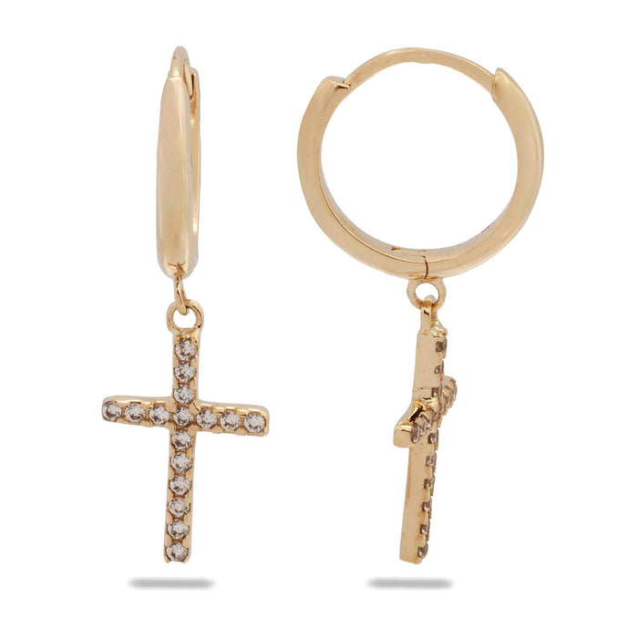 Kreuz Zirk. Creolen mit Anhänger NJO-36