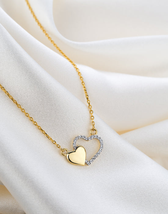 Doppelherz Zirk. Halskette NJH-3