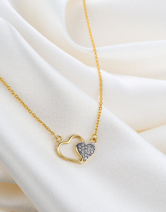 Doppelherz Zirk. Halskette NJH-3